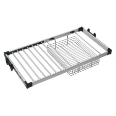 Висувний вішалка для штанів + кошик хромований алюміній 90 см