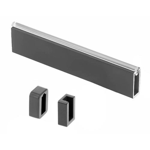 Комплект гардеробна GTV прямокутна 12х32мм товщ1,5мм 3м Графіт + кріплення (2шт) без заглушки - WG-RRPSET-A-60