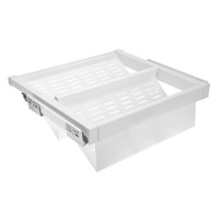 Полиця для взуття металева elite 600 перфорована мм з доводчиком, колір білий