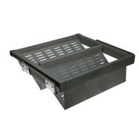 Полиця для взуття металева elite 600 мм перфорована з доводчиком, колір графіт