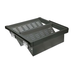 Полиця для взуття металева elite 600 мм перфорована з доводчиком, колір графіт