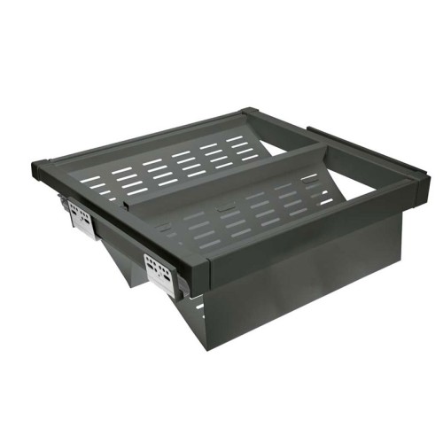 Полиця для взуття металева elite 600 мм перфорована з доводчиком, колір графіт - WG-POBUWM60-60