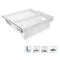 Полиця для взуття металева elite 900 перфорована мм з доводчиком, колір білий