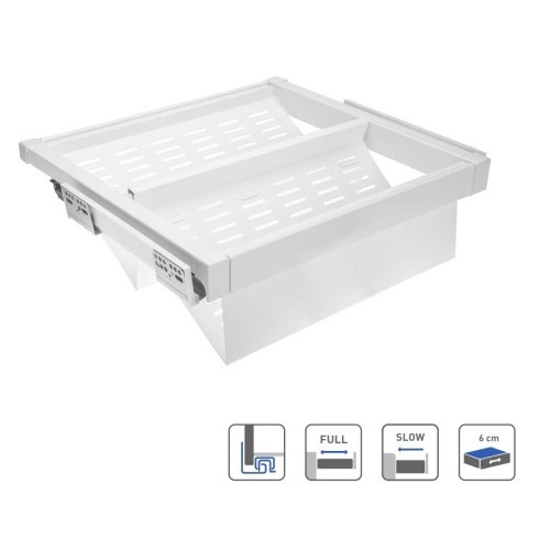 Полиця для взуття металева elite 900 перфорована мм з доводчиком, колір білий - WG-POBUWM90-10