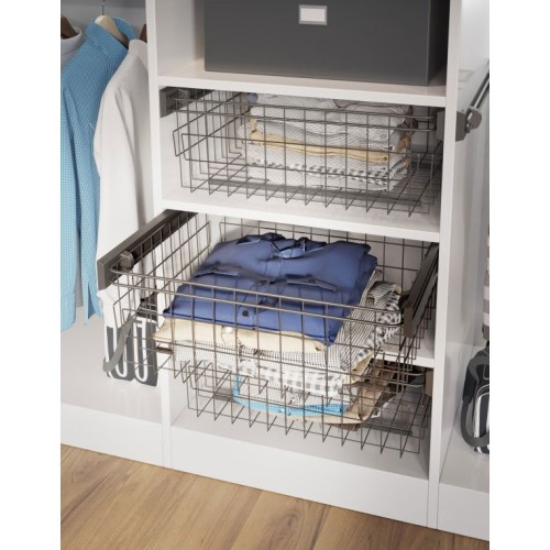 Корзина для белья Smart 700 mm (без направляющих) графит - W-WKO70-BP-60