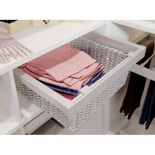 Плетеные корзины для белья elite 600 мм из ротанга, цвет белый - WG-KOSZR60-10