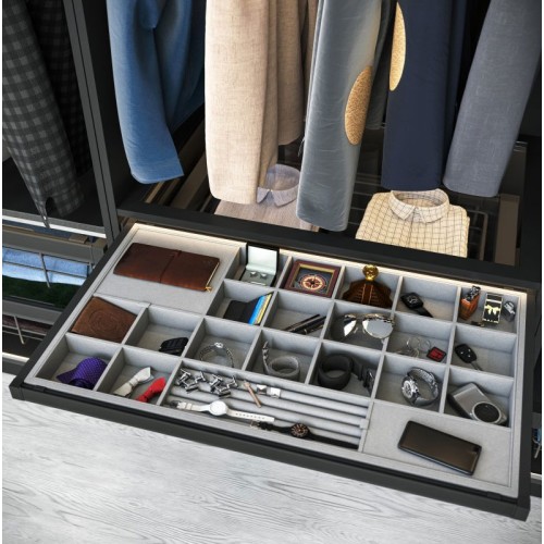 Органайзер для речей elite 800 мм з доводчиком, колір графіт - WG-PRZEG80-60