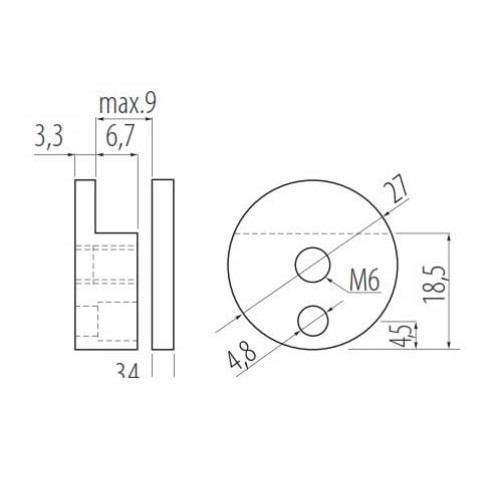 Кріплення для дзеркал d 27мм - MC-J60A27-01