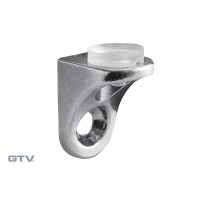 Полкоутримувач для скляних полиць кріплення на шуруп, з резинкою хром CGP