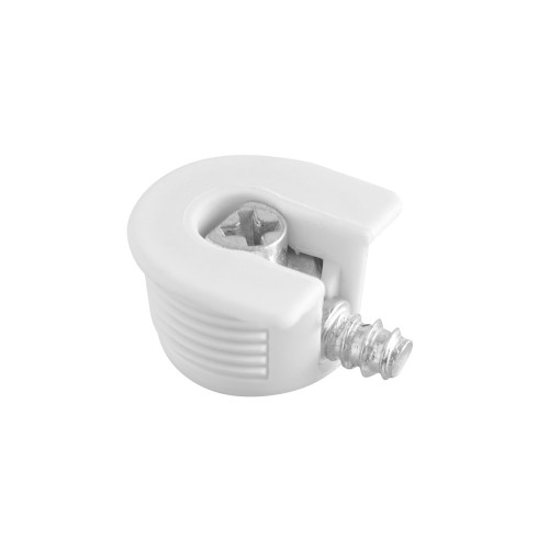 Ексцентрикова стяжка GTV для полиць 16мм + ДЮБЕЛЬ 8мм Біла - MM-FI20X6X7-PL10