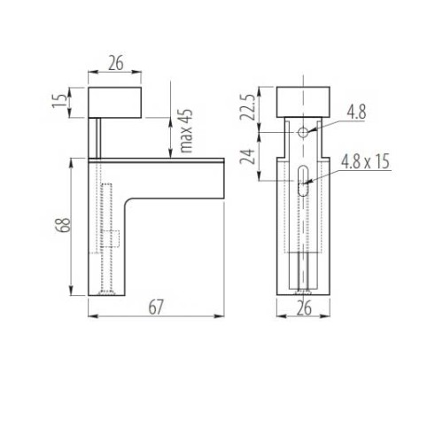Полкоутримувач GS04 хром - PP-00GS04-01