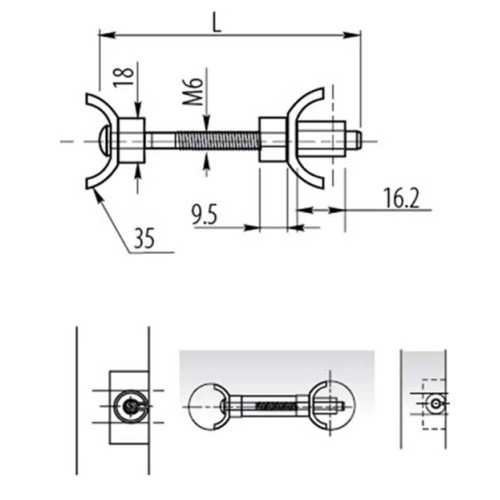 Стяжка для стільниць L-100 - EM-SBL100-01