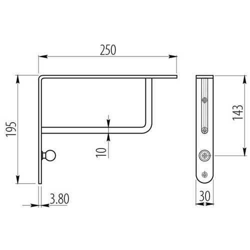 Регіменсоль укріплений з вішалкою хром - WB-073026-01