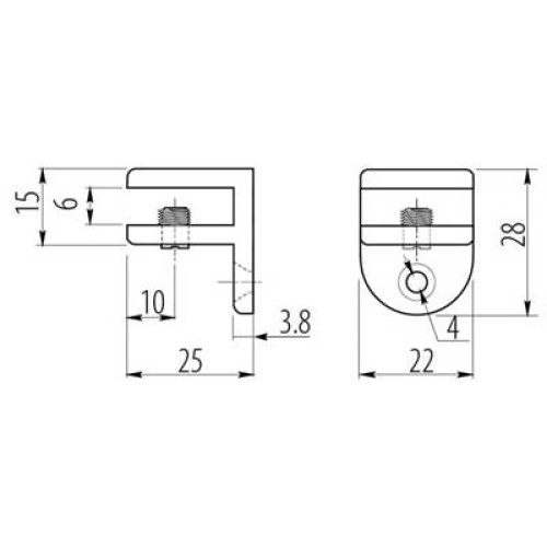 Полкоутримувач для скла - PP-HS0006-01