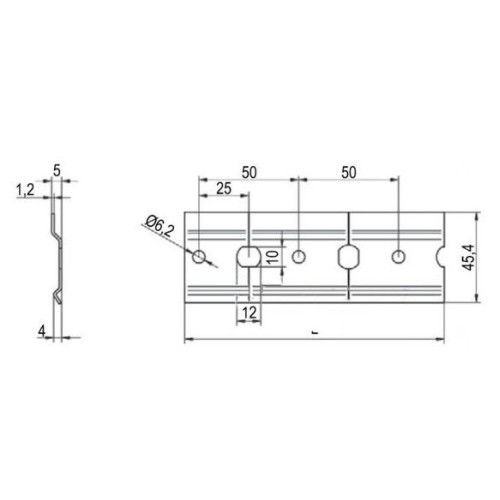 Шина монтажна сталева Rejs L=2000 - WH01.0711.01.062