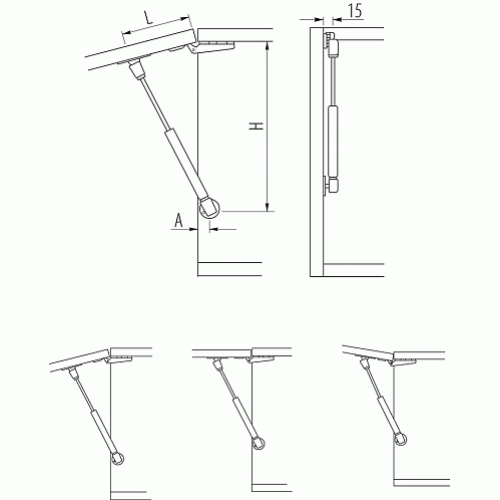 Ліфт пневматичний 60N сатину 160 мм - PD-G60160-02