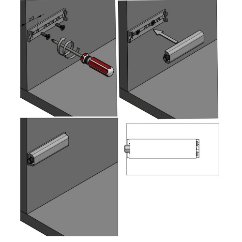 Відбійник із магнітним закінченням GTV короткий - AM-MET-MG