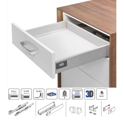 Модерн бокс L-400 низький сірий - pb-d-kpl400a