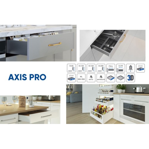 Висувна система AXIS PRO l-450 мм високий H167 Графіт - PB-AXISPRO-KPL450C
