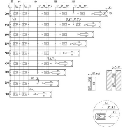 Направляючі кулькові 300 Prestige (1,2 мм) - PK-P-H45-300-GX