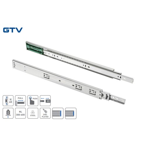 Направляючі кулькові 350 Prestige (1,2 мм) - PK-P-H45-350-GX push to open