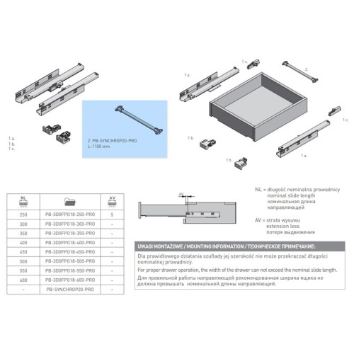 Синхронізатор для напрямної MODERN SLIDE PRO-3D0FPO - PB-SYNCHROP20-PRO