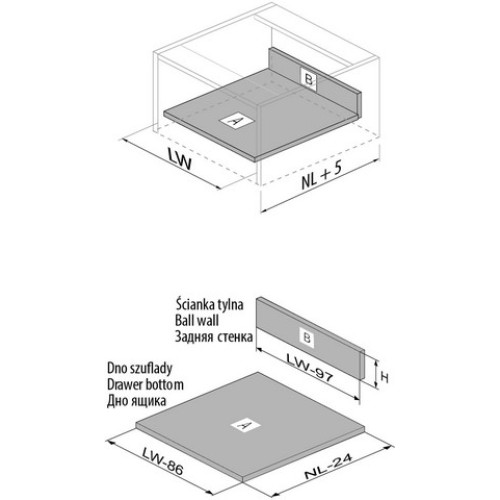 Модерн бокс L-550 низький сірий - pb-d-kpl550a