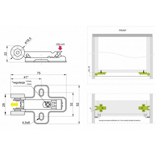 Modern slide Стабілізатор для напрямних - pb-d-p2ostab