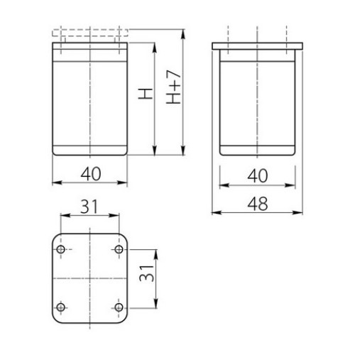 Ножка меблева DAP-77 H-100 - nm-dap77-100