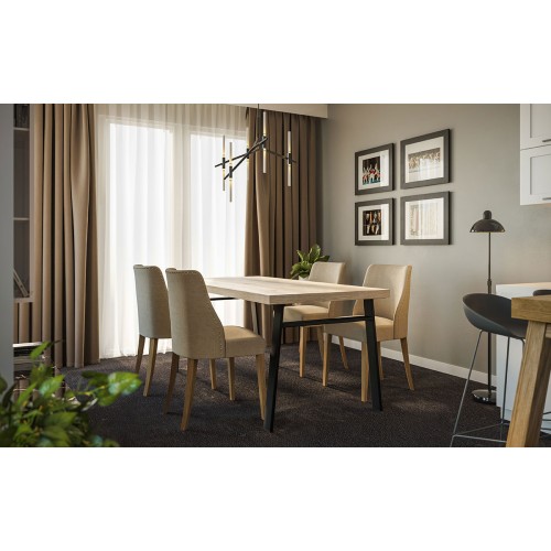 Каркас для стола GTV INDUSTRIA 710 мм x 820 мм трапеция с перекладиной профиль 80 x 20 мм черный - NM-INDUSTRIA-H20-710X820-20M