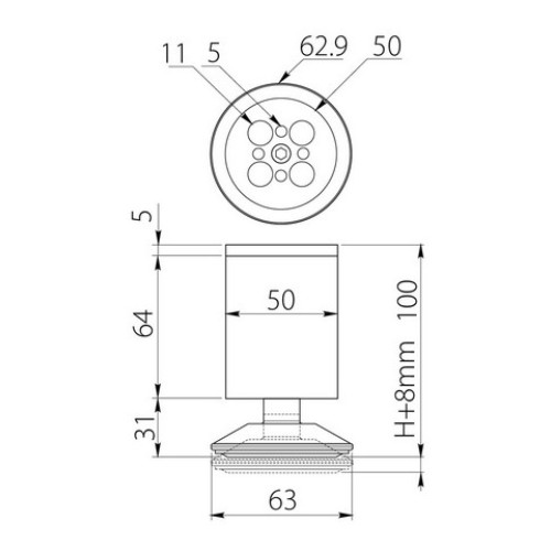 Ножка мебельная BD-762 хром - nm-bd-762-01