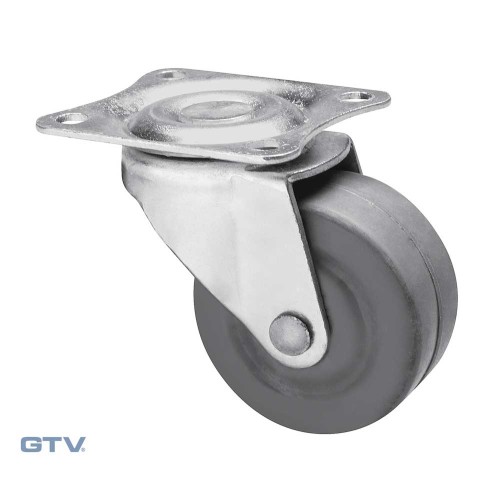 Меблевий ролик d 38 мм чорний гумовий - km-015038-gm