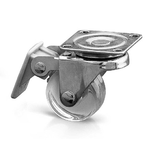 Меблевий ролик d35 прозорий з фіксатором - km-ah35mm-00