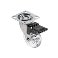 Мебельный ролик Brazylia d 75 прозрачный с фиксатором