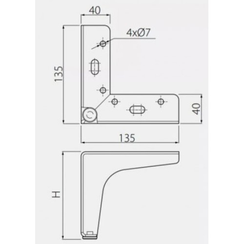 Ножка мебельная GTV STGC H-100 Черная - NM-STGY135-100-20M