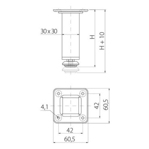 Нижка NM-SQA H-100 хром - nm-sqa100-01