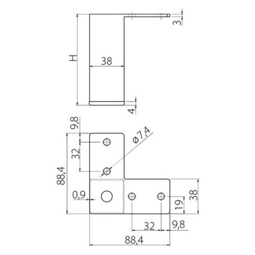 Ніжка меблева B-104 H-100 хром - NM-B104-100-01