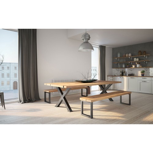 Каркас для стола GTV INDUSTRIA 710 mm x 820 мм перекрестный профиль 80 x 20 мм черный - NM-INDUSTRIA-X20-710X820-20M