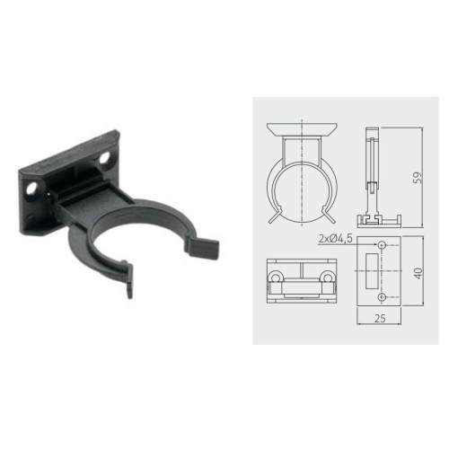 Кліпса до ніжки GTV MLA чорна - NM-MLA-KL