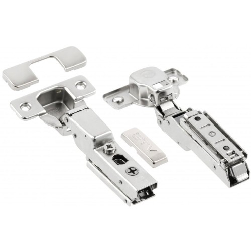 Петля GTV SOLID PRO полунакладная Гидравлическая + Прямая планка 3Д CLIPON - ZM-DCHCB08-3DBEO