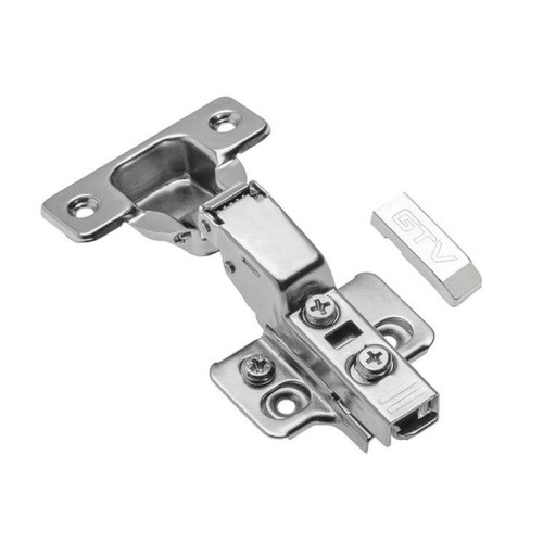 Петля полунакладная GTV Solid Plus 3D с доводчиком с регулировкой монтажной планки - ZM-DCHC08-3DBEO