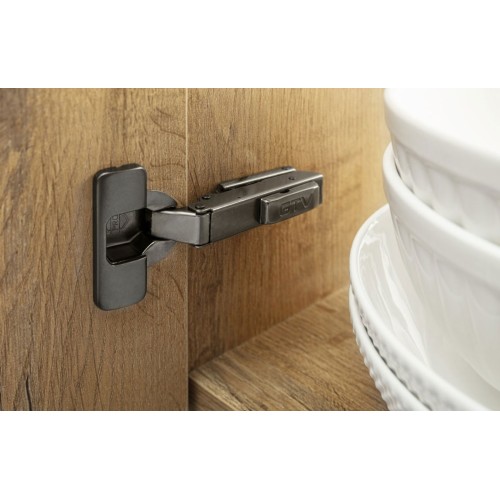 Петля GTV SOLID PRO BLACK накладна Гідравлічна + Пряма планка 3Д CLIPON - ZM-DCHCB09-3DBEO-20