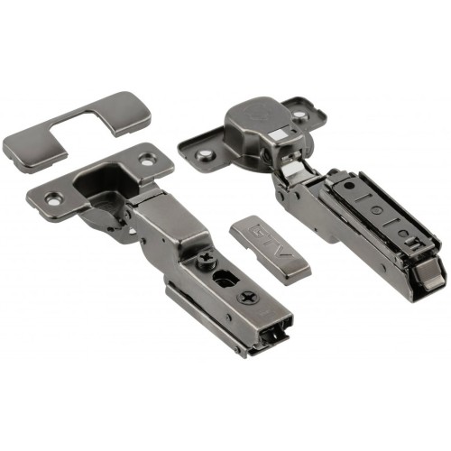 Петля GTV SOLID PRO BLACK напівнакл. Гідравлічна + Пряма пл. 3Д CLIPON - ZM-DCHCB08-3DBEO-20