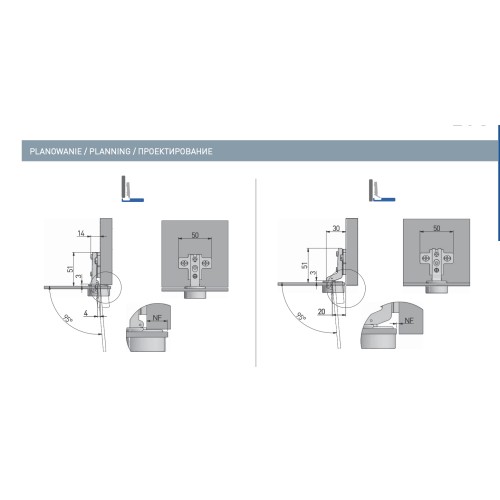 Петля GTV накладна міні + опорна планка під скло - zp-cig-09uze
