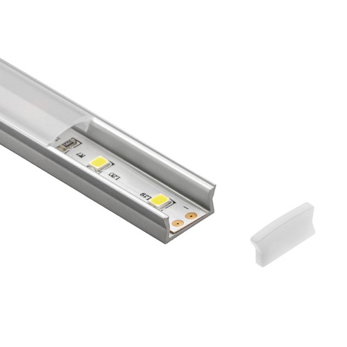 Комплект LED-профілю MINI накладного 2м кришки молочної 2м та 2 заглушки - PA-ZGLAXMNKOMZ-00