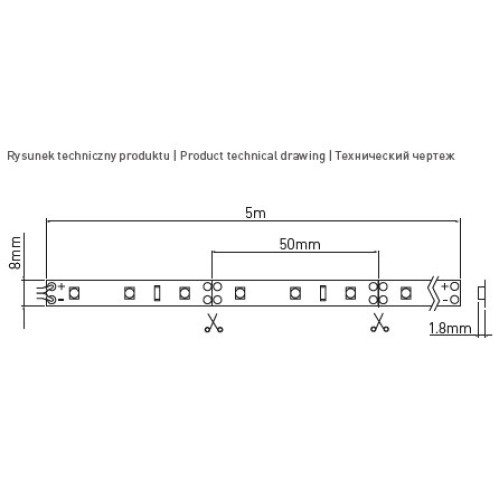 Стрічка світлодіодна Flash 3528, 60 діодів на 1 м, 24W, нейтральний білий, без силікону, 8мм, бухта 50м - LD-3528-300-20-NE-50