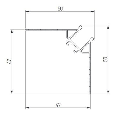 LED-профіль кутовий зовнішній для гіпсокартонних плит 3м. - PA-GLAXGKZK3M-00