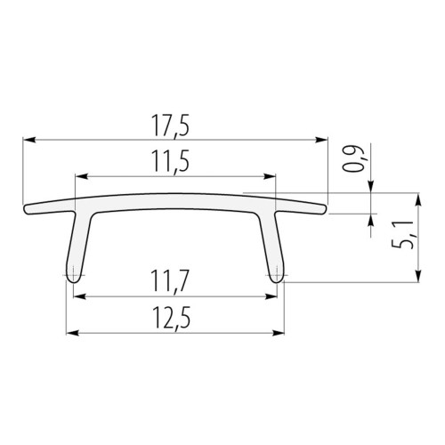 Кришка молочного кольору для алюмінієвого профілю PA-GLAX-AL, 2 метри - PA-OSMLGLAX-00