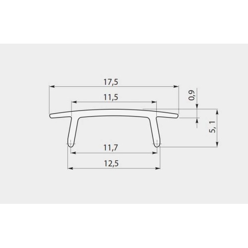 Кришка молочного кольору для алюмінієвого профілю PA-GLAX-AL, 3 метри - PA-OSMLGLAX3M-00