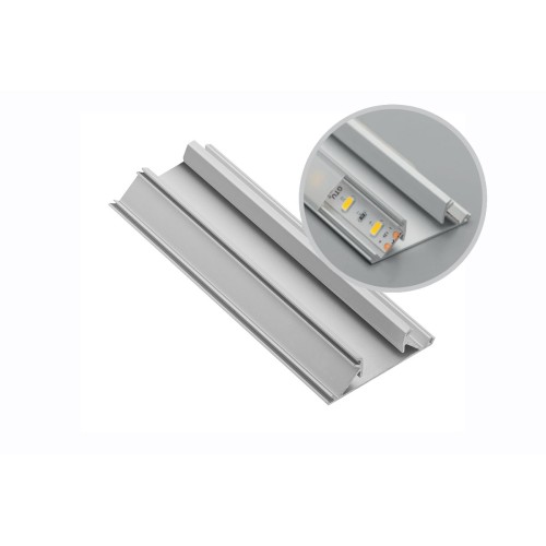 Алюмінієвий профіль LED кутовий-торцевий, двосторонній GLAX сірий L=3007 mm - PA-GLAXNBD3M-AL